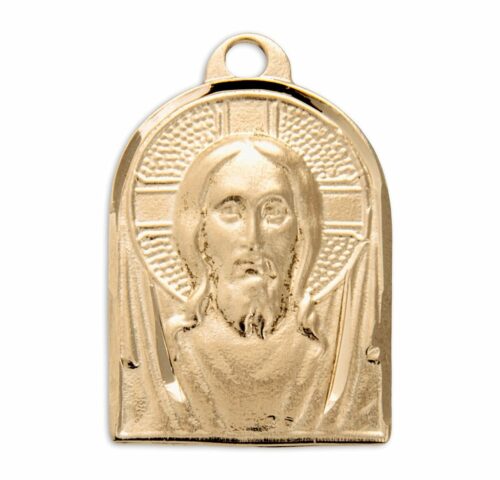 Gold Over Sterling Silver Medal of Christ - Image 2