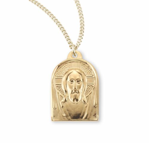 Gold Over Sterling Silver Medal of Christ