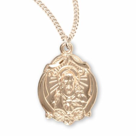 Gold Over Sterling Silver Scapular Medal