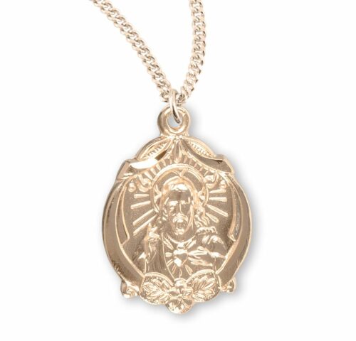 Gold Over Sterling Silver Scapular Medal
