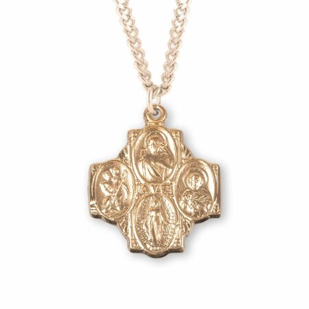 Gold Over Sterling Silver Four-Way Medal