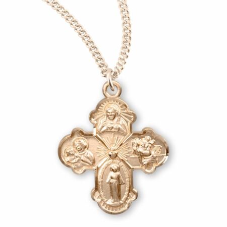 Gold Over Sterling Silver Four-Way Medal