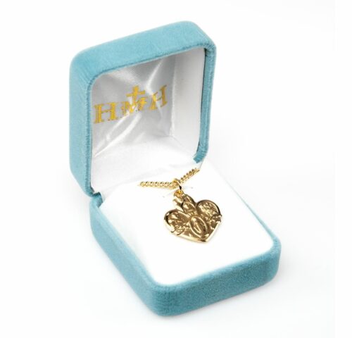Gold Over Sterling Silver Heart Shape 4-Way Medal - Image 4
