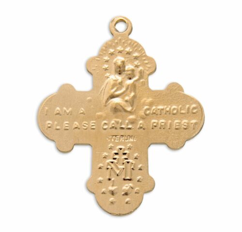 Gold Over Sterling Silver Four-Way Medal - Image 3