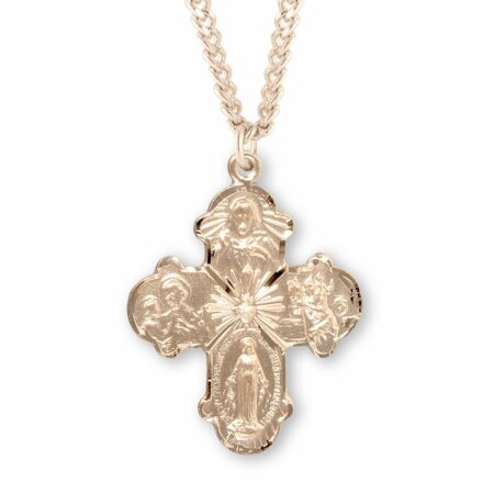 Gold Over Sterling Silver Four-Way Medal
