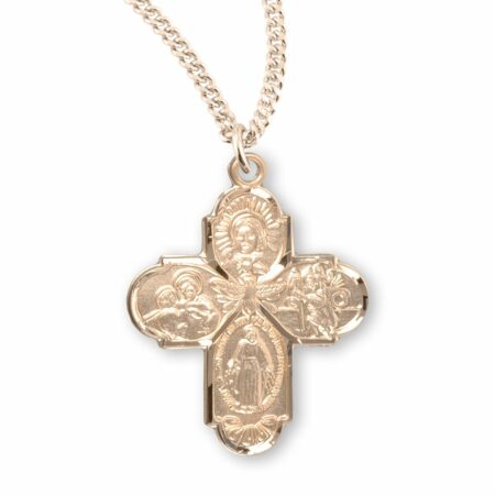 Gold Over Sterling Silver Four-Way Medal