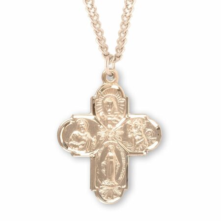 Gold Over Sterling Silver Four-Way Medal
