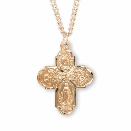 Gold Over Sterling Silver Four-Way Medal