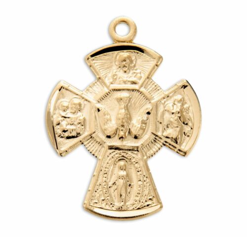 Gold Over Sterling Silver Four-Way Medal - Image 2