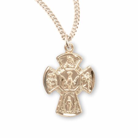 Gold Over Sterling Silver Four-Way Medal