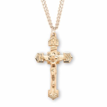 Gold Over Sterling Silver IHS Crucifix