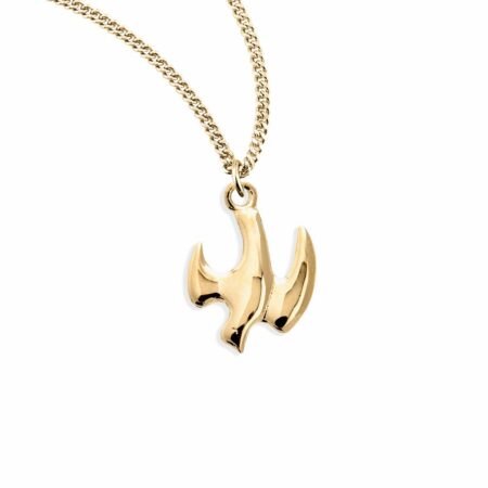 Holy Spirit High Polished Gold Over Sterling Silver Medal