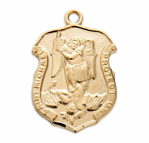 Saint Michael Gold Over Sterling Silver Badge Medal - Image 2