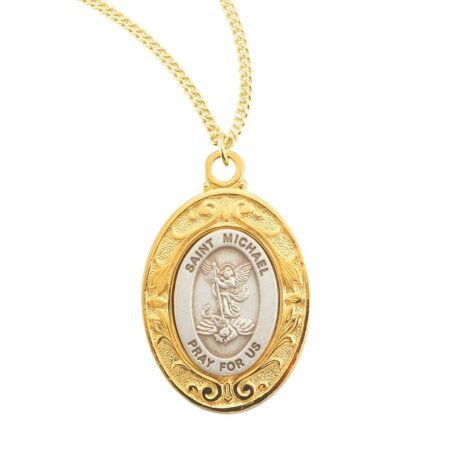 Saint Michael Oval Sterling Silver Medal