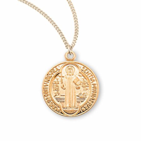 Saint Benedict Round Jubilee Gold Over Sterling Silver Medal