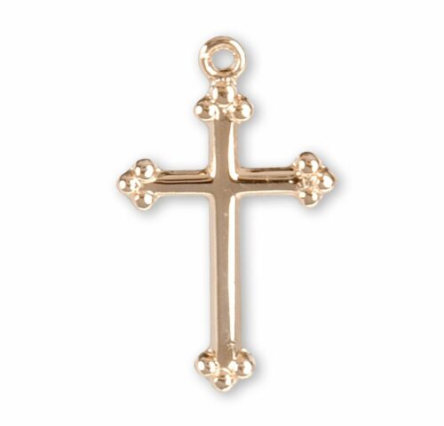 Gold Over Sterling Silver Small Budded Cross - Image 2