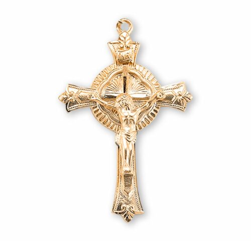 Gold Over Sterling Silver Fine Detailed Crucifix - Image 2