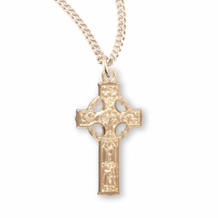 Gold Over Sterling Silver Irish Celtic cross