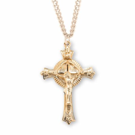 Gold Over Sterling Silver Fine Detailed Crucifix