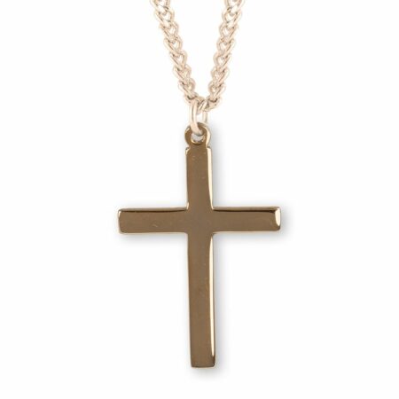 Gold Over Sterling Silver Plain Cross