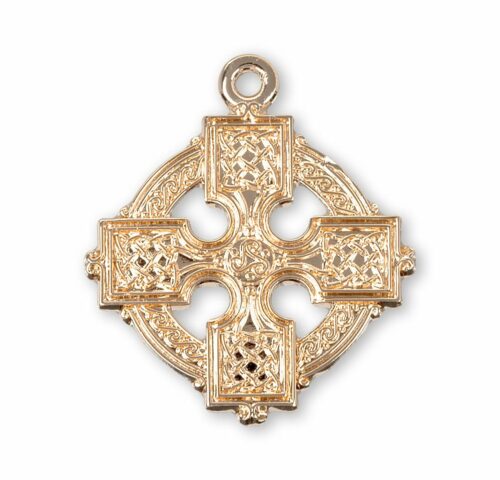 Gold Over Sterling Silver Irish Celtic cross - Image 2