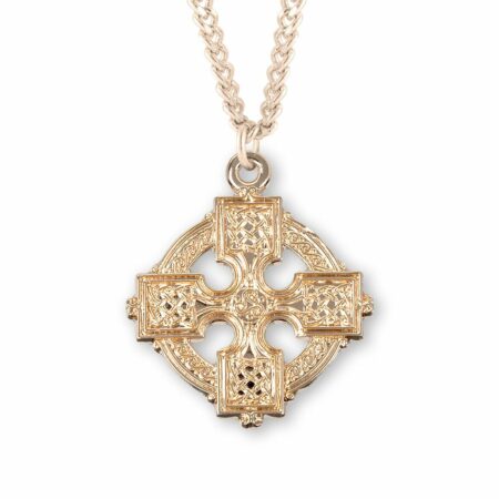 Gold Over Sterling Silver Irish Celtic cross