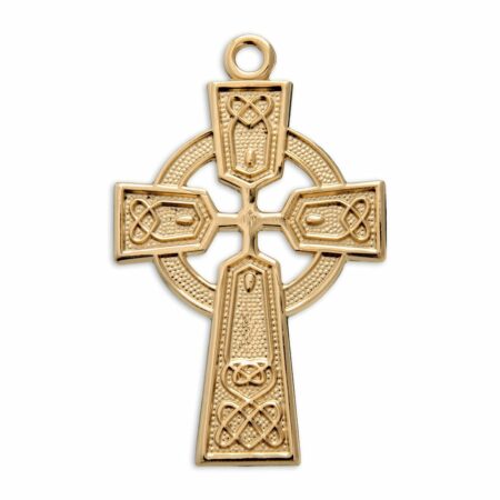 Gold Over Sterling Silver Irish Celtic cross Pendant