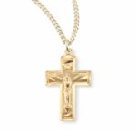Gold Over Sterling Silver Wide Crucifix
