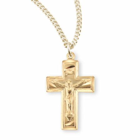 Gold Over Sterling Silver Wide Crucifix