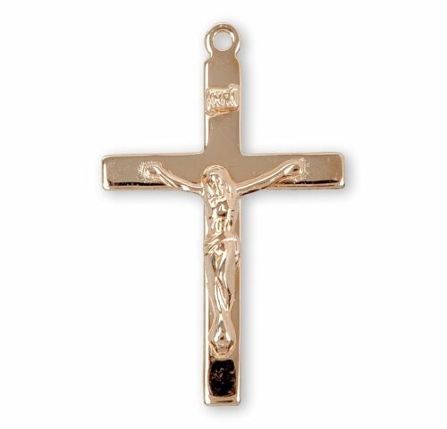Gold Over Sterling Silver High Polished Crucifix - Image 2