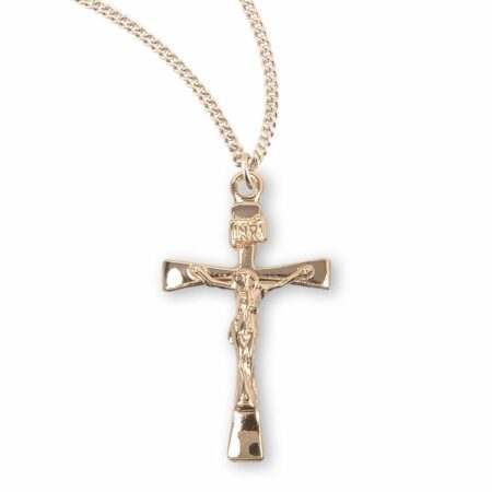 Gold Over Sterling Silver Narrow Crucifix