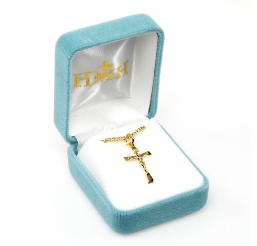 Gold Over Sterling Silver Narrow Crucifix - Image 3