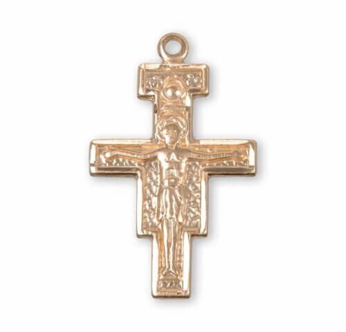 San Damiano Gold Over Sterling Silver Crucifix - Image 2