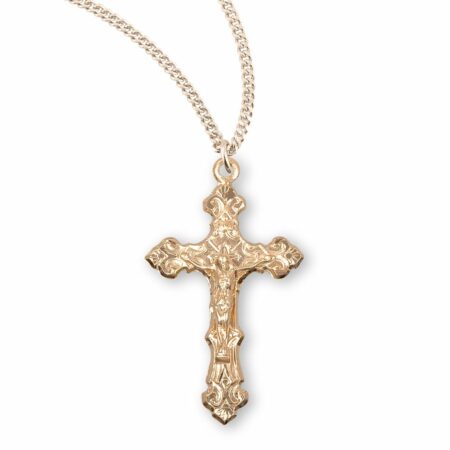 Gold Over Sterling Silver Fancy Filigree Crucifix