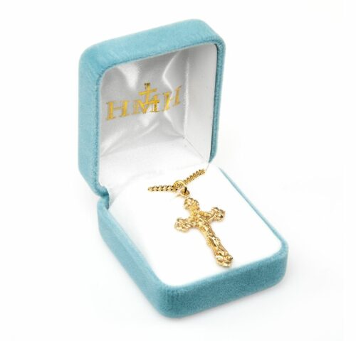 Gold Over Sterling Silver Fancy Filigree Crucifix - Image 3