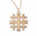 Gold Over Sterling Silver Jerusalem Cross with