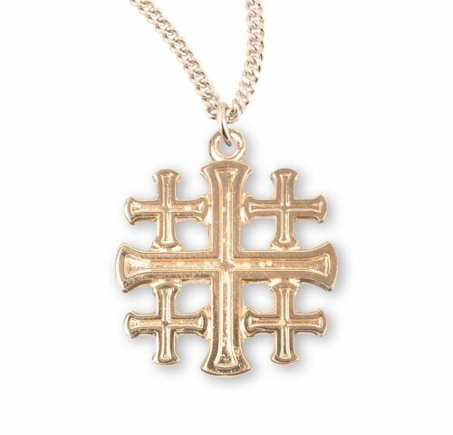 Gold Over Sterling Silver Jerusalem Cross with