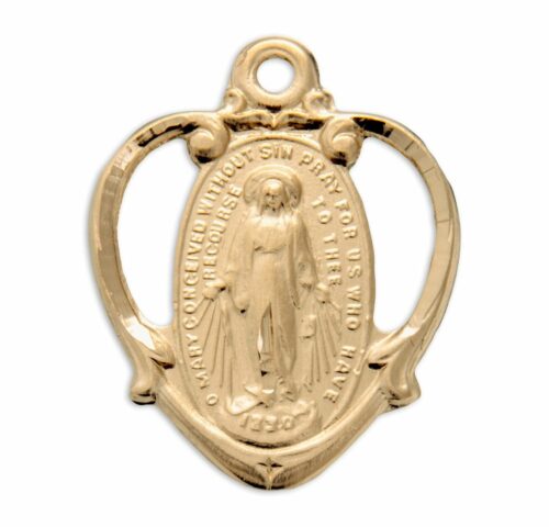Gold Over Sterling Silver Miraculous Medal - Image 2