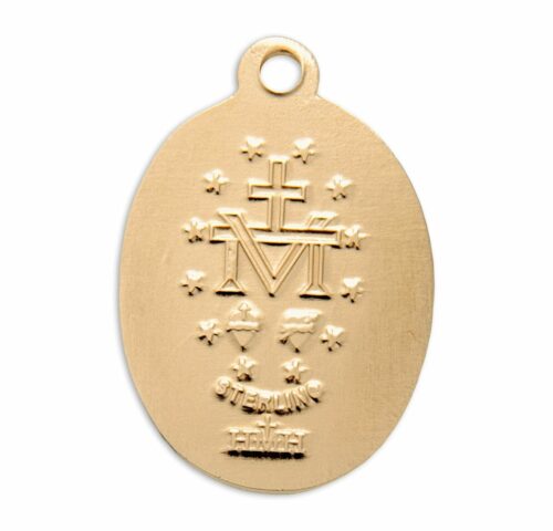 Gold Sterling Silver Oval Miraculous Medal - Image 3