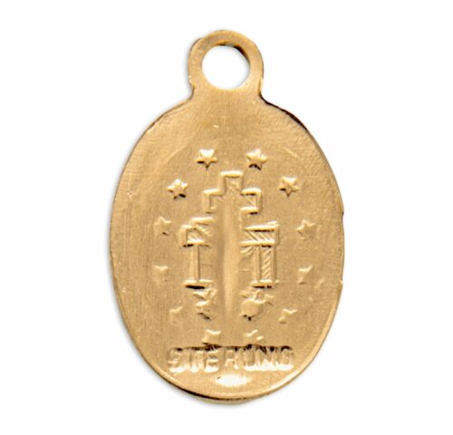 Gold Over Sterling Silver Oval Miraculous Medal - Image 3