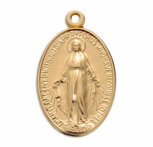 Gold Over Sterling Silver Miraculous Medal - Image 2
