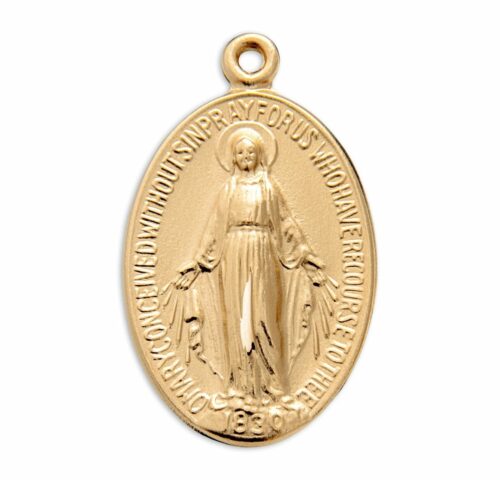 Gold Over Sterling Silver Miraculous Medal - Image 2