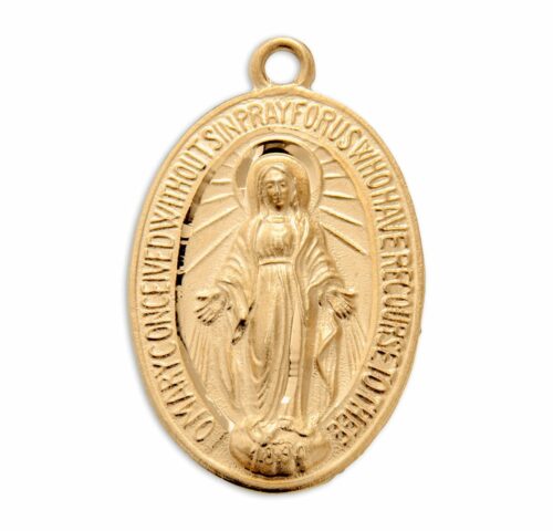Gold Over Sterling Silver Miraculous Medal - Image 2