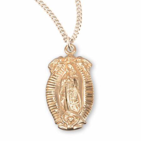 Gold Over Sterling Silver Our Lady of Guadalupe Medal