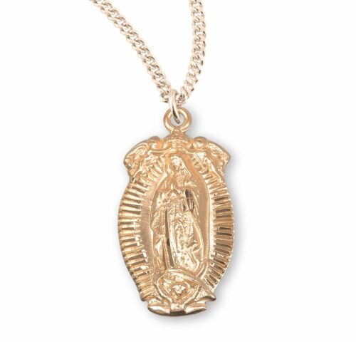 Gold Over Sterling Silver Our Lady of Guadalupe Medal