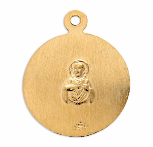 Holy Scapular Round Double Sided Gold Over Sterling Silver Medal - Image 3