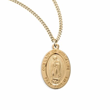Our Lady of Guadalupe Oval Gold Over Sterling Silver Medal