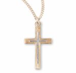 Two-Tone Gold Over Sterling Silver Cross