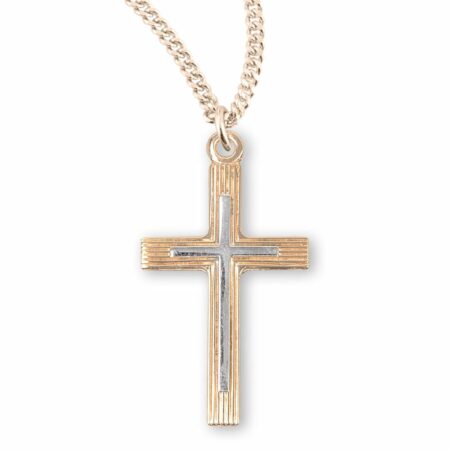 Two-Tone Gold Over Sterling Silver Cross
