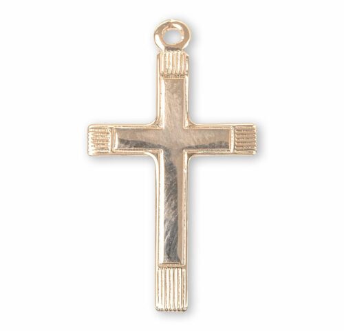 Fancy Gold Over Sterling Silver Cross - Image 2